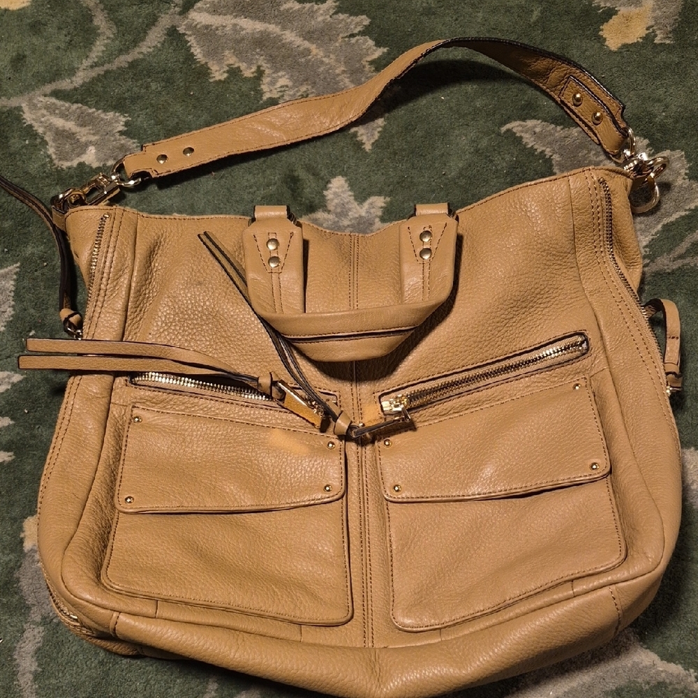 Aimee Kestenberg Pebbled Leather Shoulder Bag in Tan